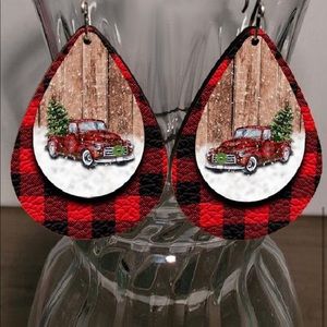 Hoop Earrings Sterling Silver Christmas Cheer